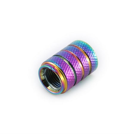 Rainbow Color 3 Groove Aluminum Style Car Wheel Tire Valve Car Wheel Valve Cover Caps Covers Motorcycle Bike Car Tires Styling Multicolor